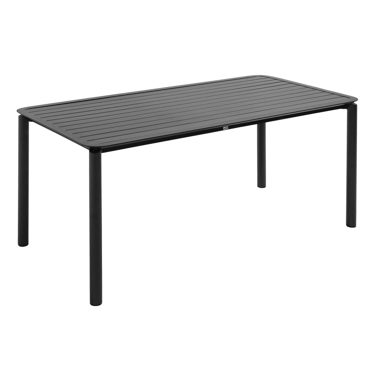 GARTENSET (185 x 92cm) und 8 Stühle, Schwarz - Schwarz, Metall - Oviala