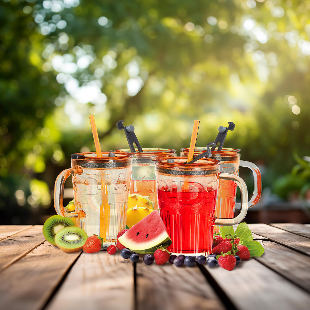 4xTRINKGLÄSER - Hellbraun, Glas/Kunststoff - Relaxdays