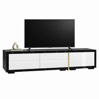 TV-SCHRANK mit variabler Länge 140-260 cm Weiß/Schwarz - Weiß, Holzwerkstoff (40/30/260cm) - Beauniv