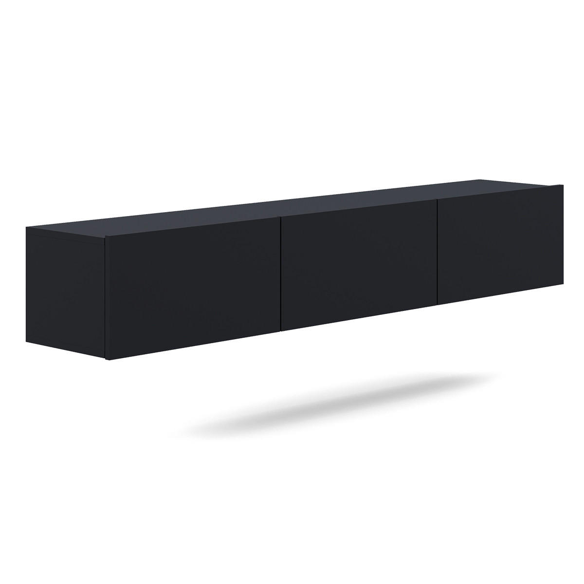 TV-MÖBEL Idao Schwarz - Schwarz, Holzwerkstoff (29/35/180cm) - Petits-meubles