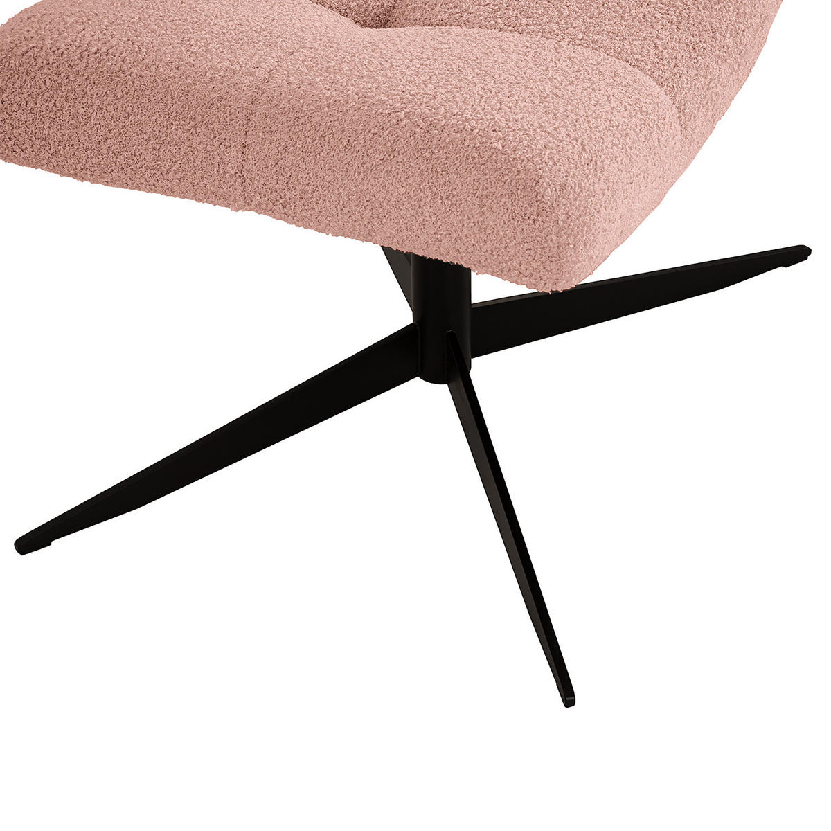 POLSTERHOCKER - Schwarz/Rosa, Textil/Metall (67/47/50cm) - home24