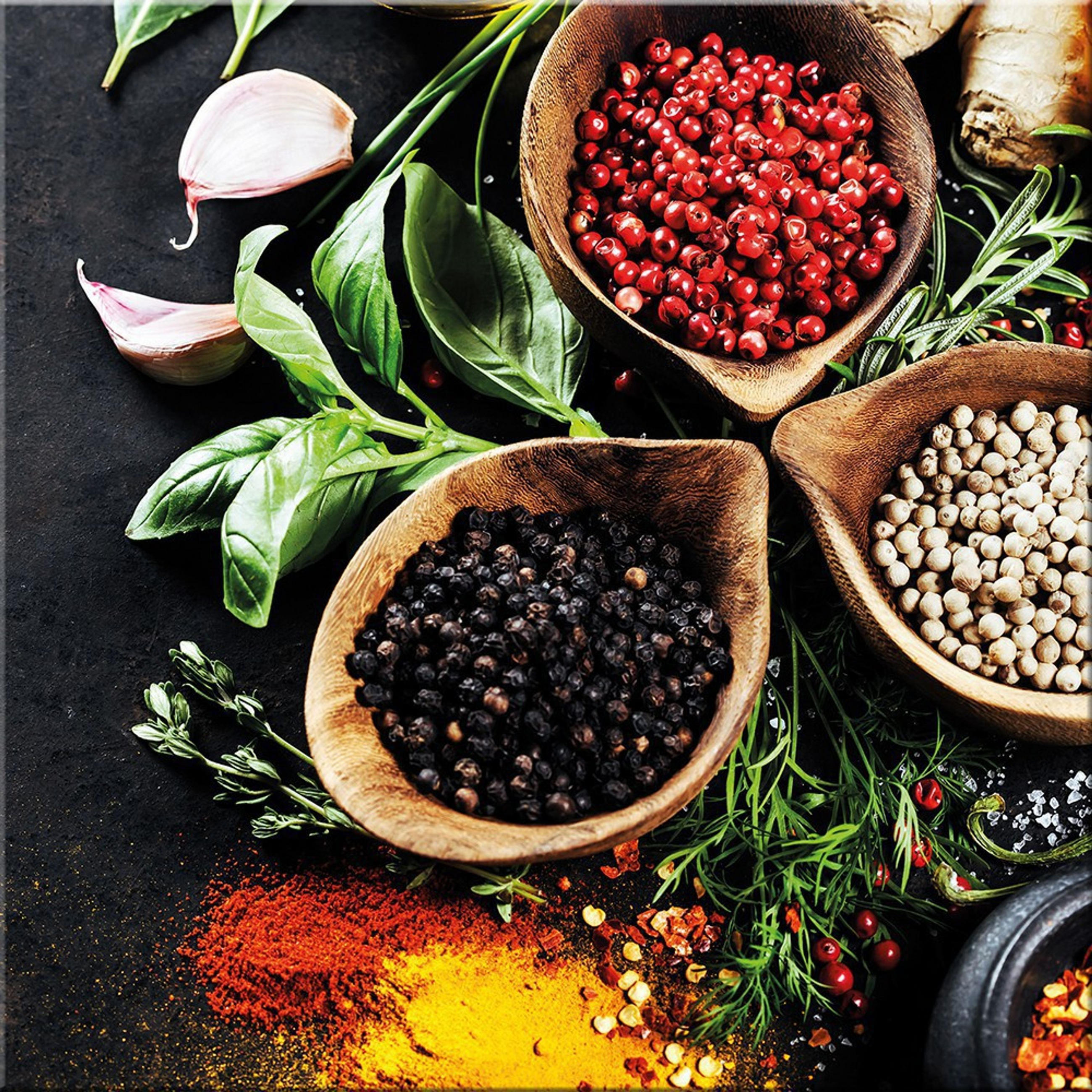 GLASBILD 30x30 cm Küche Gewürze - Gelb, Glas (30/30cm) - artissimo