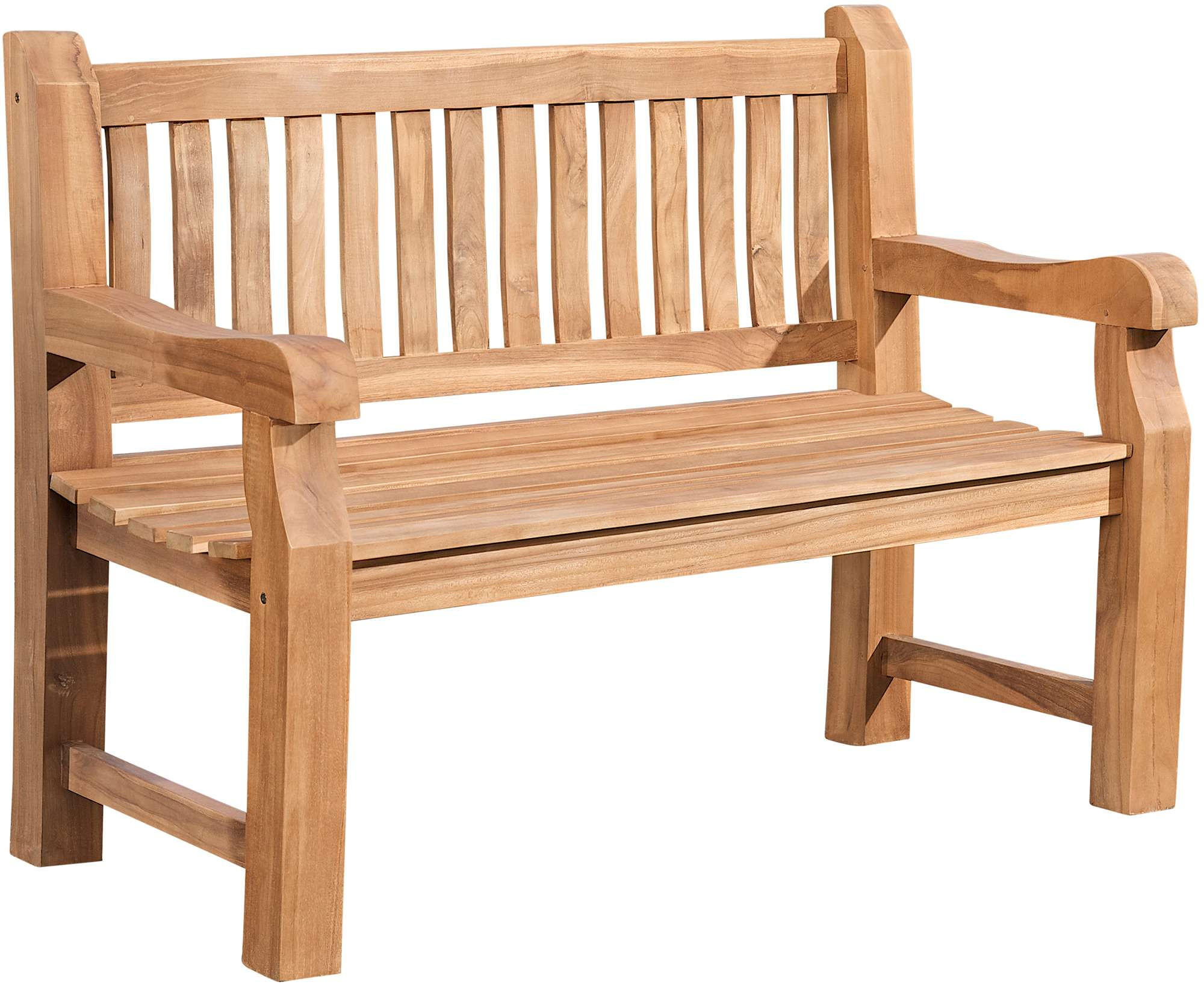 GARTENBANK Teakbank Degad Holz Teak Holzbank 120cm - Teakfarben, Holz (120/93/61cm) - DELUKE