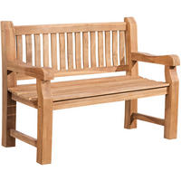 GARTENBANK Teakbank Degad Holz Teak Holzbank 120cm - Teakfarben, Holz (120/93/61cm) - DELUKE
