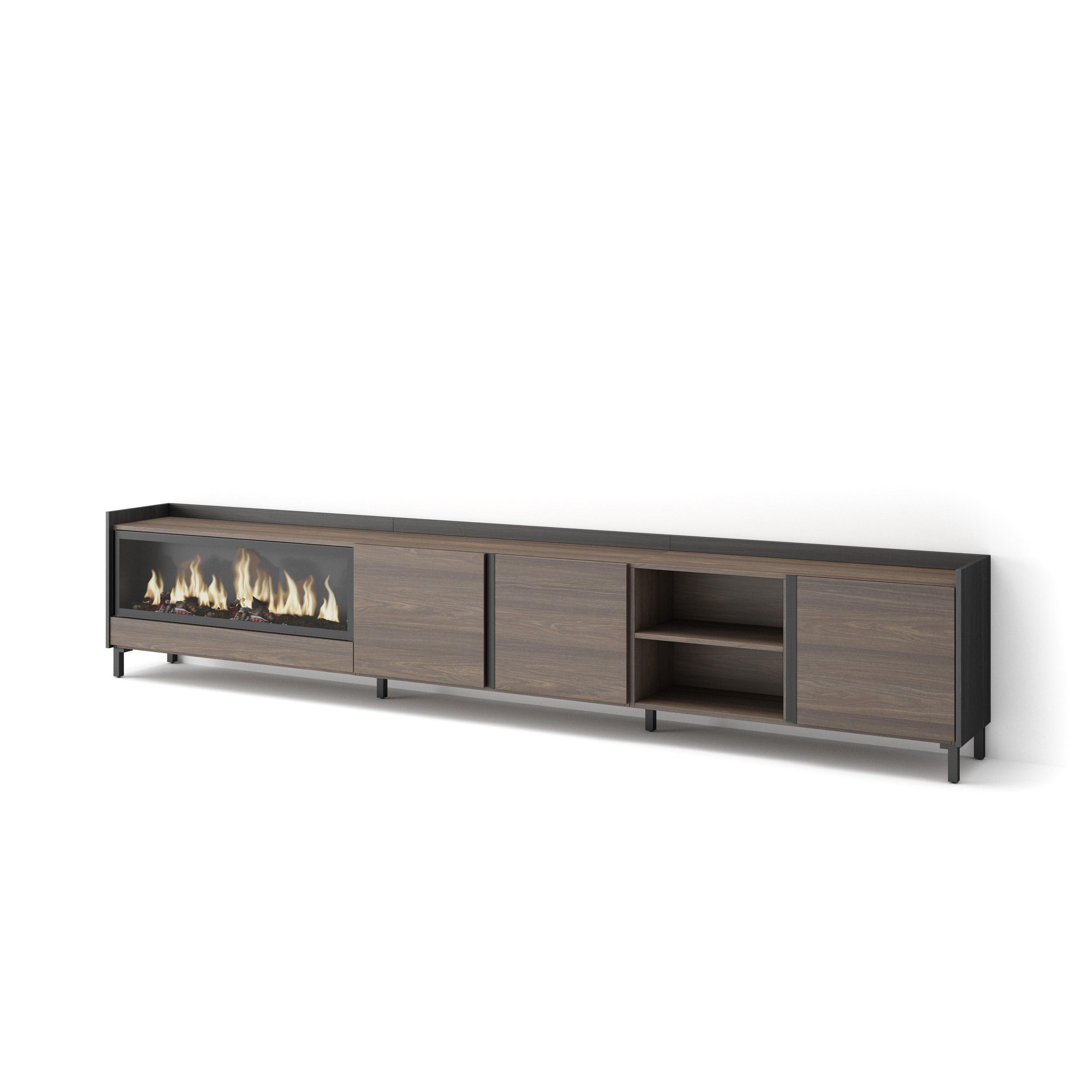 Skraut Home Lowboard, Dunkelbraun 315x61x35 cm