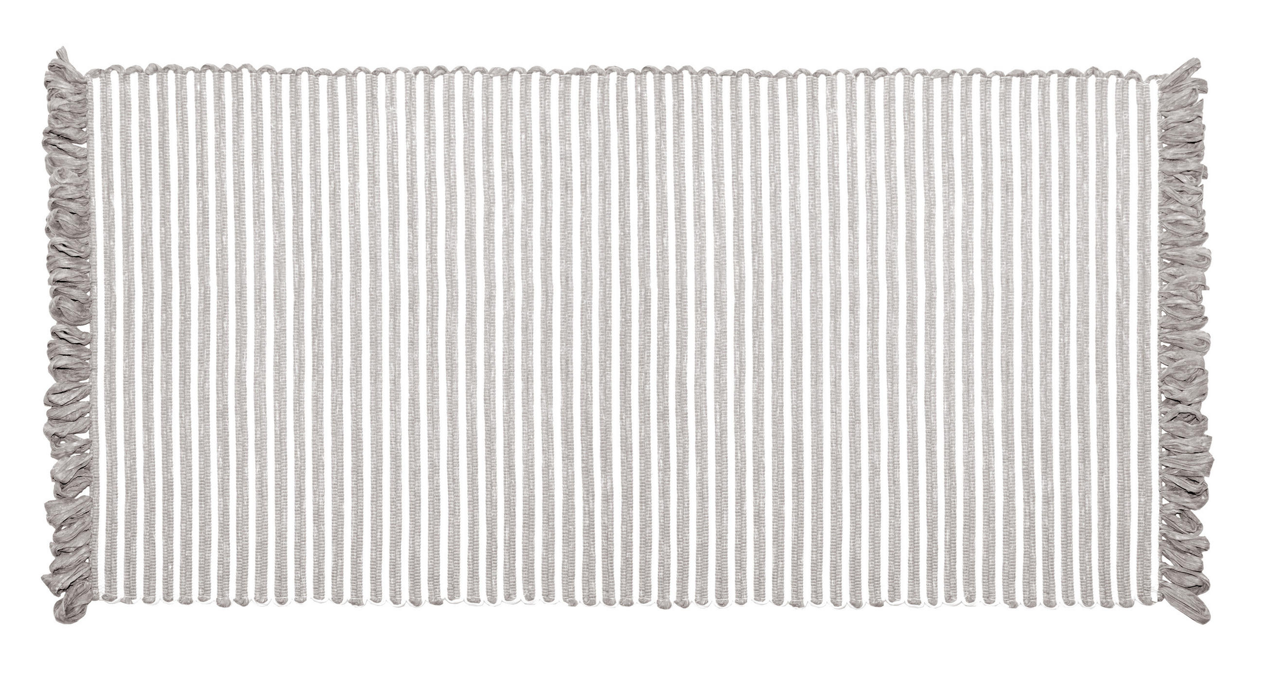 HANDGEWEBTER Läufer 60x120 cm Beige Grau - Graubraun, Naturmaterialien/Textil (60/120cm) - Lashuma