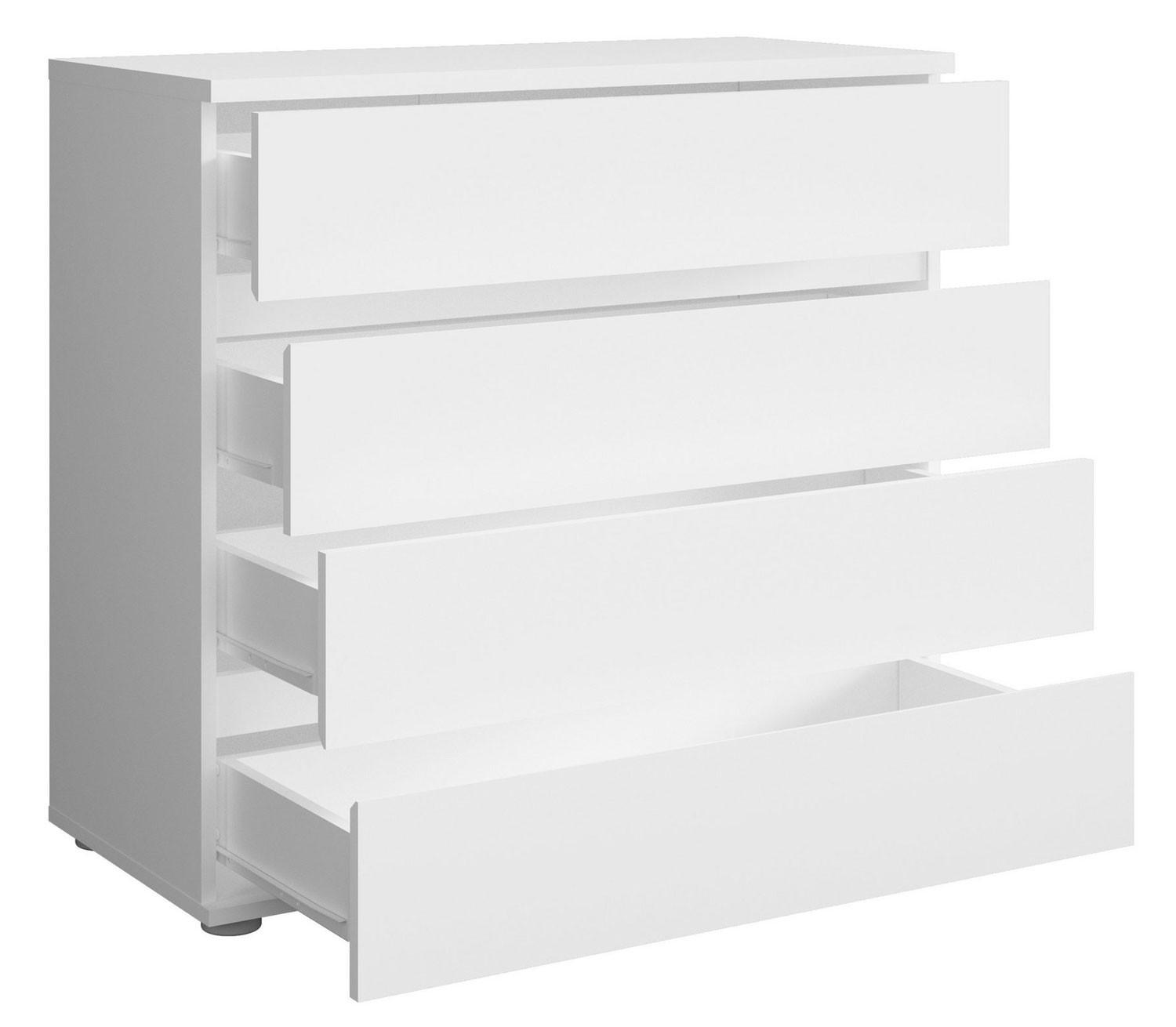 Thumbnail - Feldmann-Wohnen Schubladenkommode, Weiß, Holz, 1 Fächer, 4 Schubladen, Rechteckig, 92x85x42 cm, Wohnzimmer, Kommoden & S...