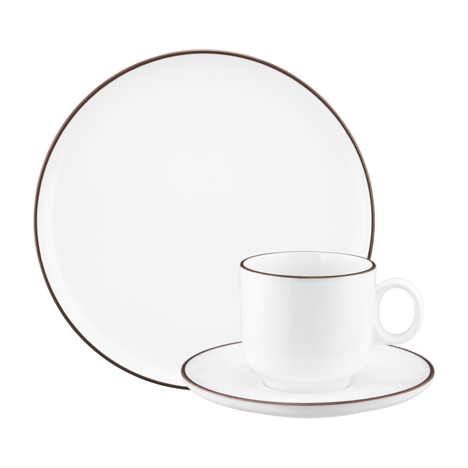 KAFFEESERVICE Sento Home Pure Lines Chocolate Brown 18-tlg. - Dunkelbraun, Keramik (2/2/2cm) - Seltmann Weiden