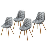 POLSTERSTUHL - Buchefarben/Grau, Holz/Textil (46/85/57cm) - home24