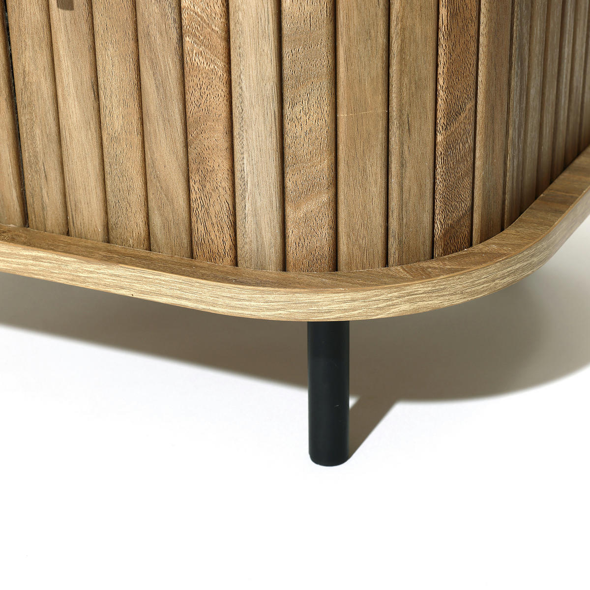 NACHTTISCH Mid-Century mit Rolltür, Holz | B45 x T40 x H48 cm - Braun, Holzwerkstoff (45/48/40cm) - Hometopia