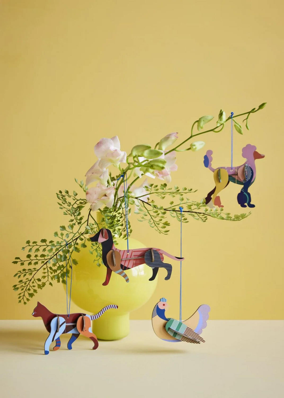 DEKOTIER Pudel, Bastel-Set, 3D Wandobjekt, Studio ROOF - Naturfarben, Karton (9.7/3/9.9cm) - ich-zapfe