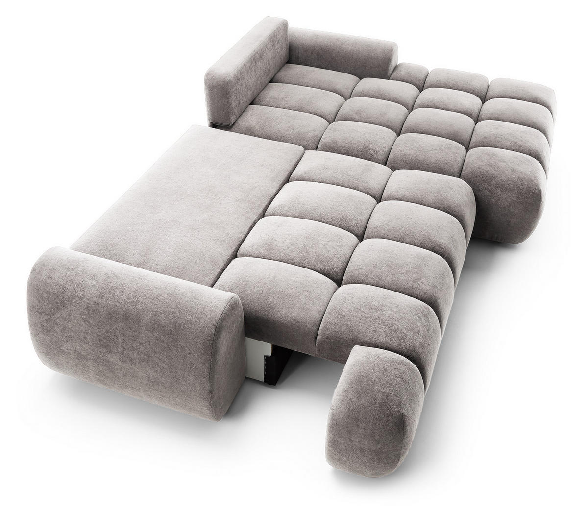 ECKSOFA 280 cm Valerio mit Bettkasten, 280 cm, Rechts, Schlaffunktion, Hellgrau - Hellgrau, Holz (177/280cm) - Emporius