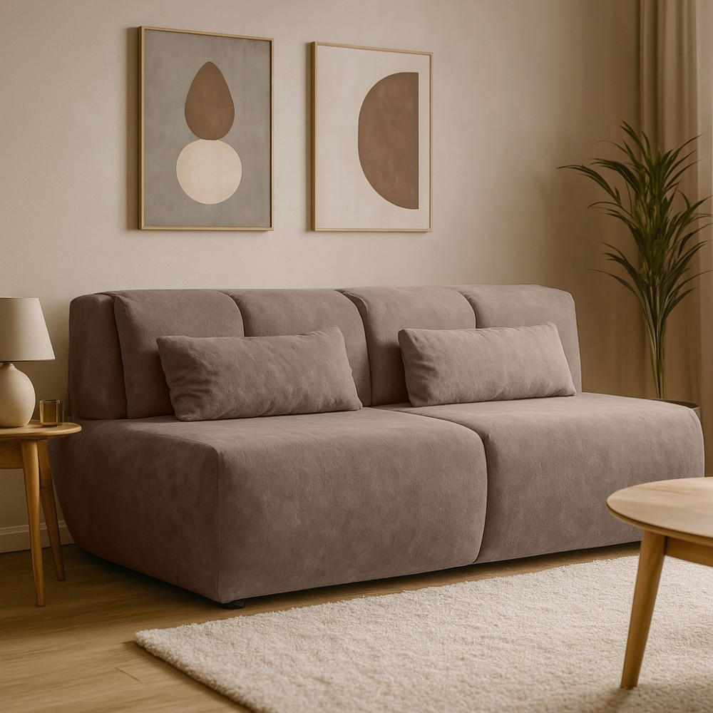 SCHLAFSOFA 3-Sitzer Trevi mit Schlaffunktion, Braun - Schwarz/Braun, Textil (206/82/91cm) - Beautysofa