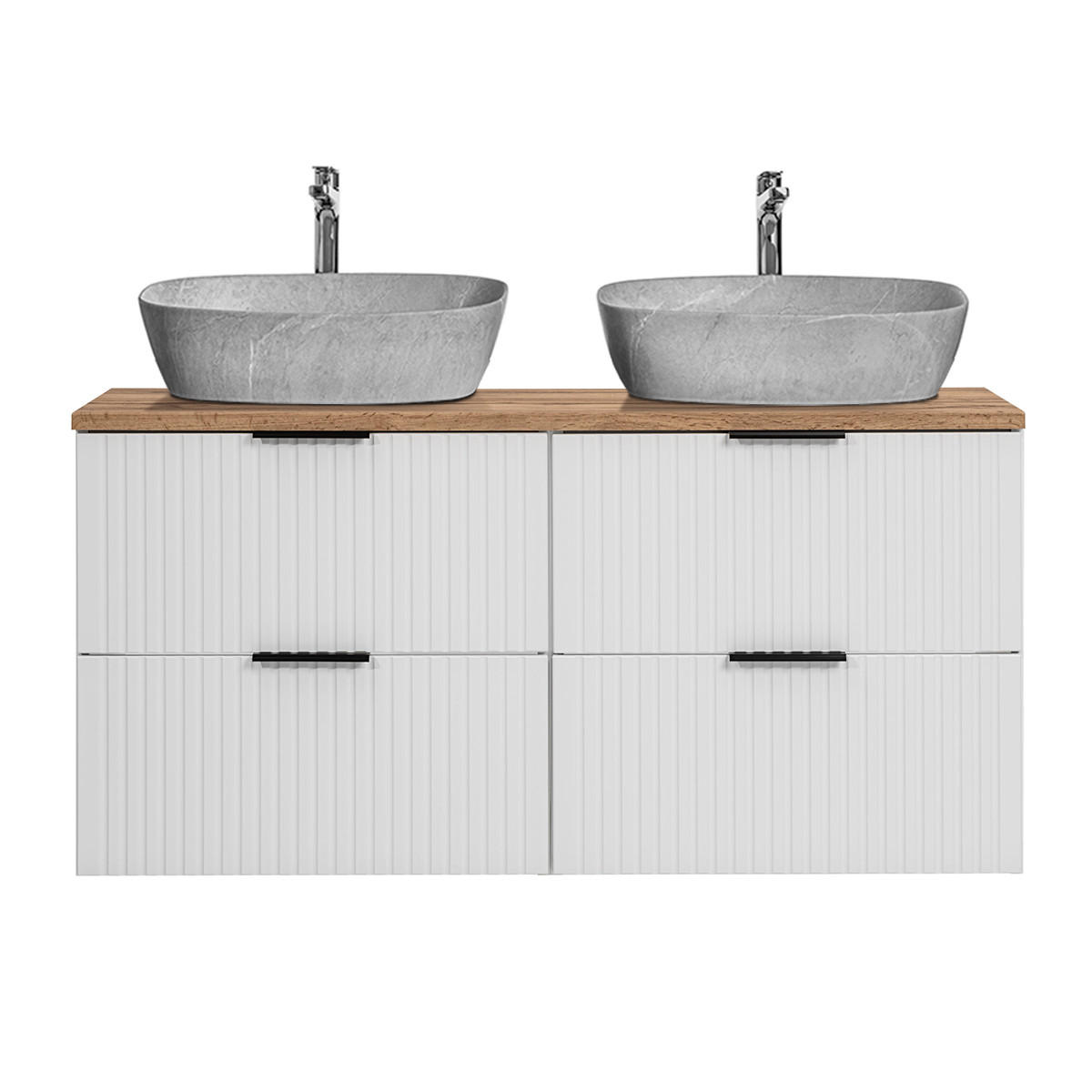 DOPPELWASCHTISCH 120.8cm Adriel Weiß - Weiß, Holzwerkstoff (120.8/59/46cm) - Petits-meubles