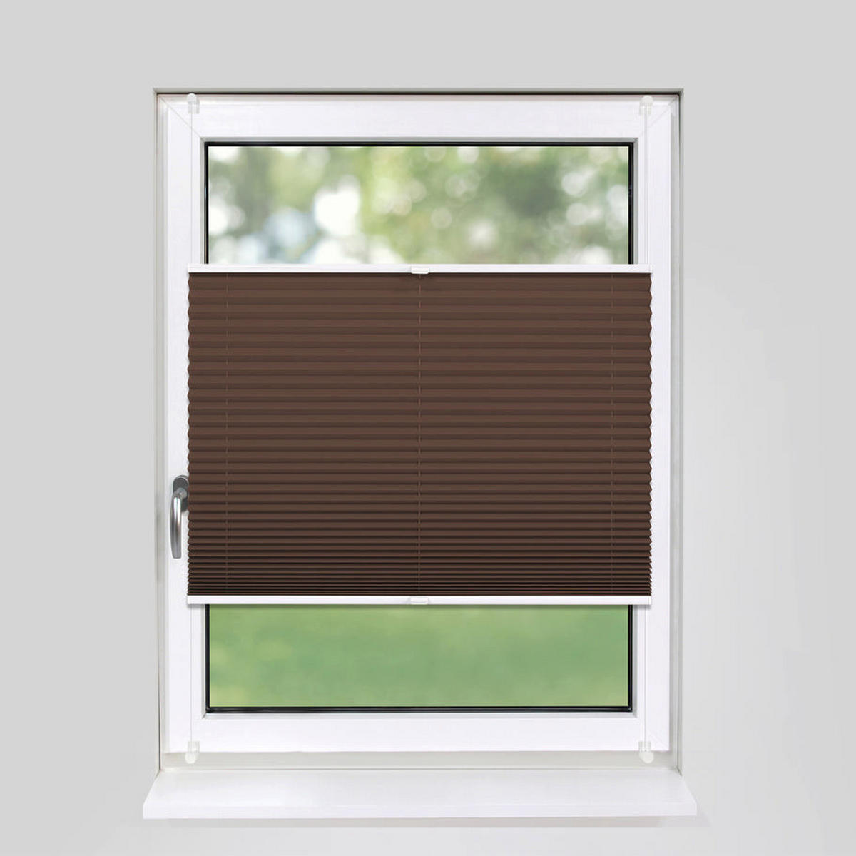 PLISSEE Basic ohne Bohren - Braun, Textil (70/210cm) - Deco-Raum