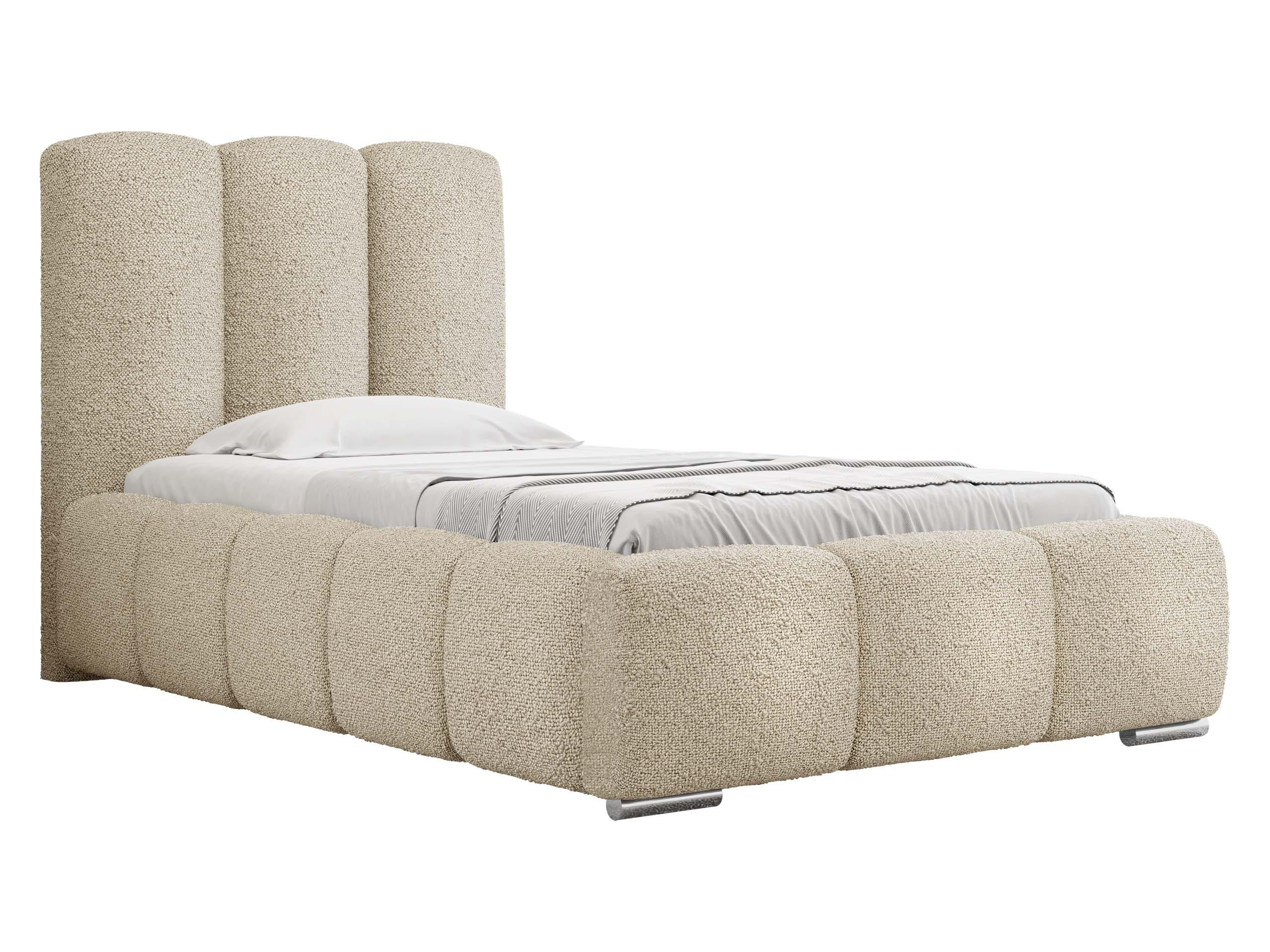 POLSTERBETT Wizko Boucle 90 - Chromfarben/Naturfarben, Holz/Metall (90/200cm) - MIRJAN24