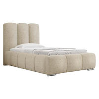 POLSTERBETT Wizko Boucle 90 - Chromfarben/Naturfarben, Holz/Metall (90/200cm) - MIRJAN24