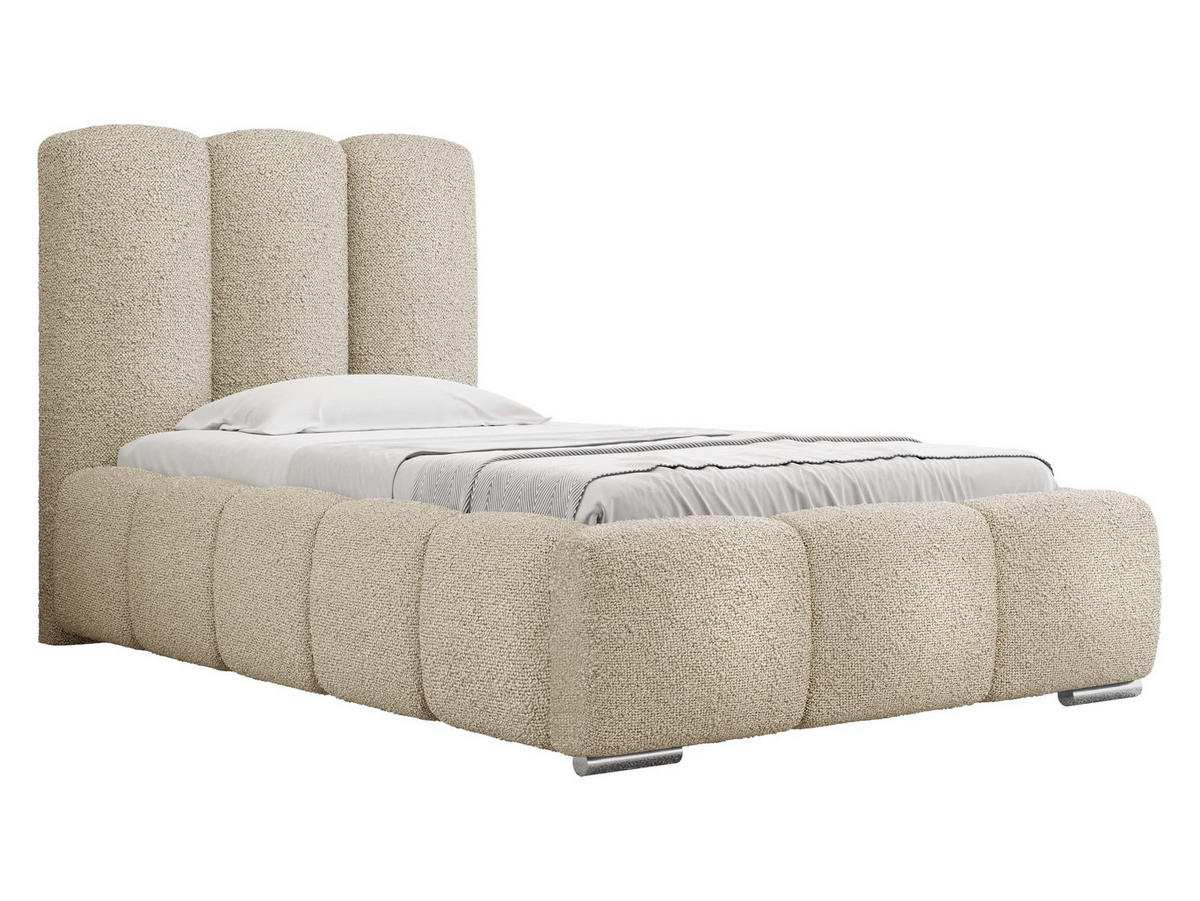 POLSTERBETT Wizko Boucle 90 - Chromfarben/Naturfarben, Holz/Metall (90/200cm) - MIRJAN24