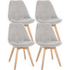 STUHL 4er Set Cord beige - Eukalyptusholzfarben/Beige, Holz/Textil (49/83/50cm) - CLP