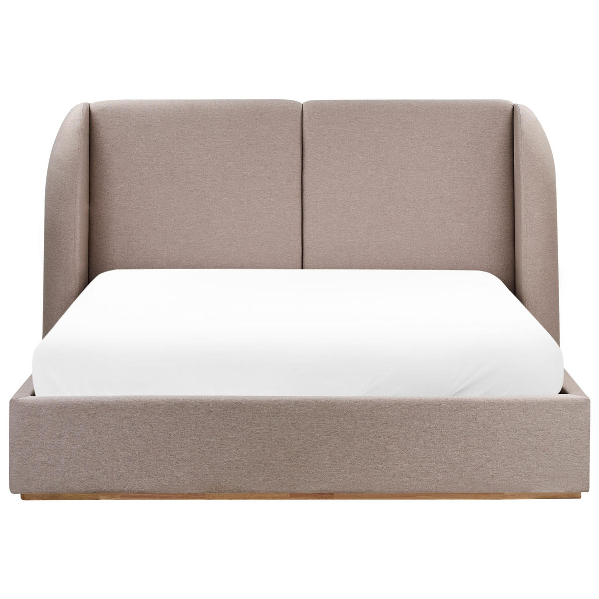 BETT mit Stauraum 160/200 cm Stoff Taupe Monestier - Taupe, Textil (160/200cm) - Beliani