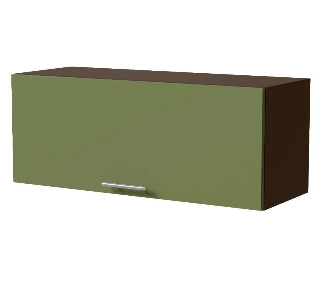 KLAPPHÄNGESCHRANK Brerra W4B/90 Lava / RAL 6025 farngrün Matt 90 / 32,5 / 36cm mit Gasdruckdämpfer - Dunkelgrau/Grün, Holz/Holzwerkstoff (90/36/32.5cm) - Feldmann-Wohnen