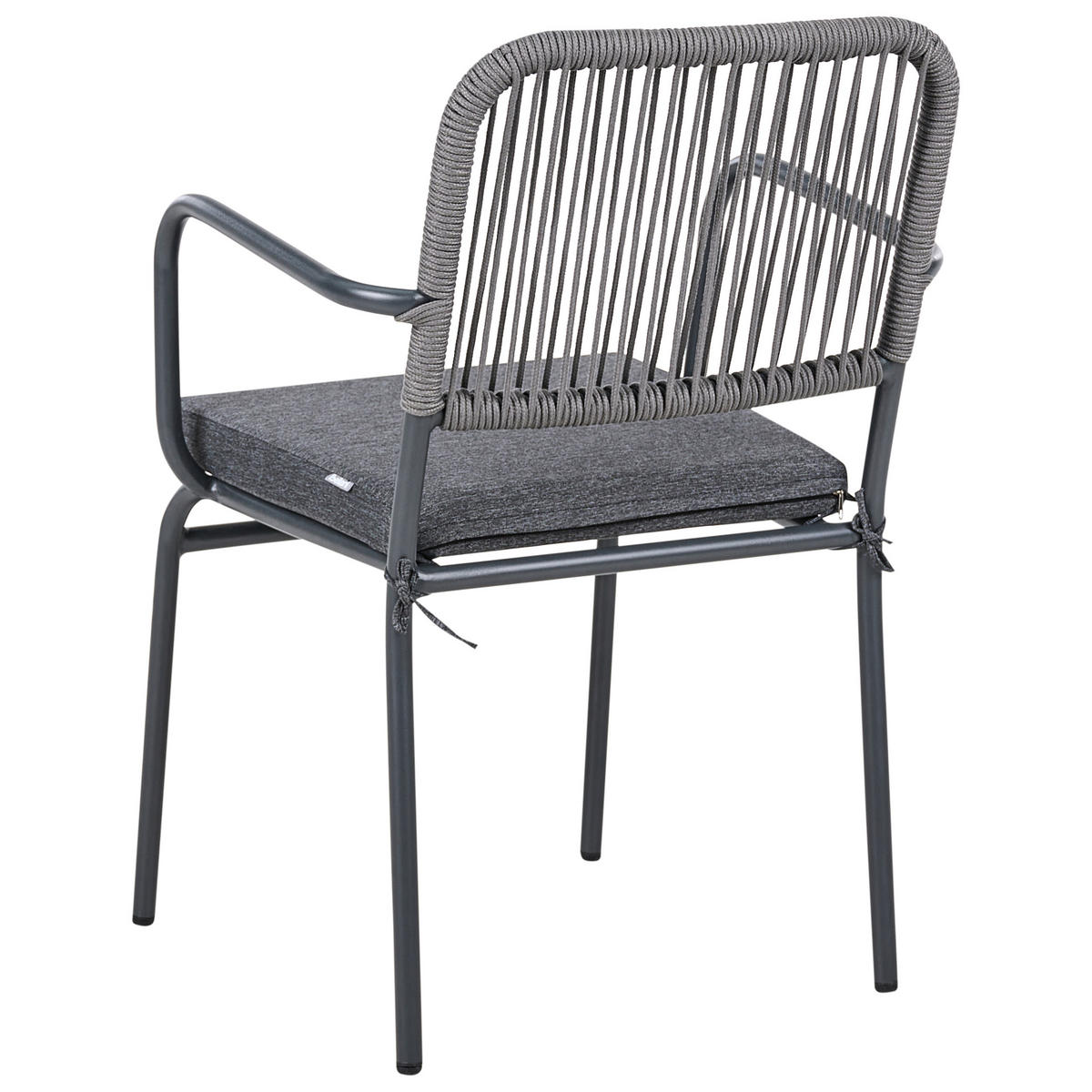 GARTENSTUHL 8er-Set Grau Taceno - Grau, Metall (46/82/52cm) - Beliani