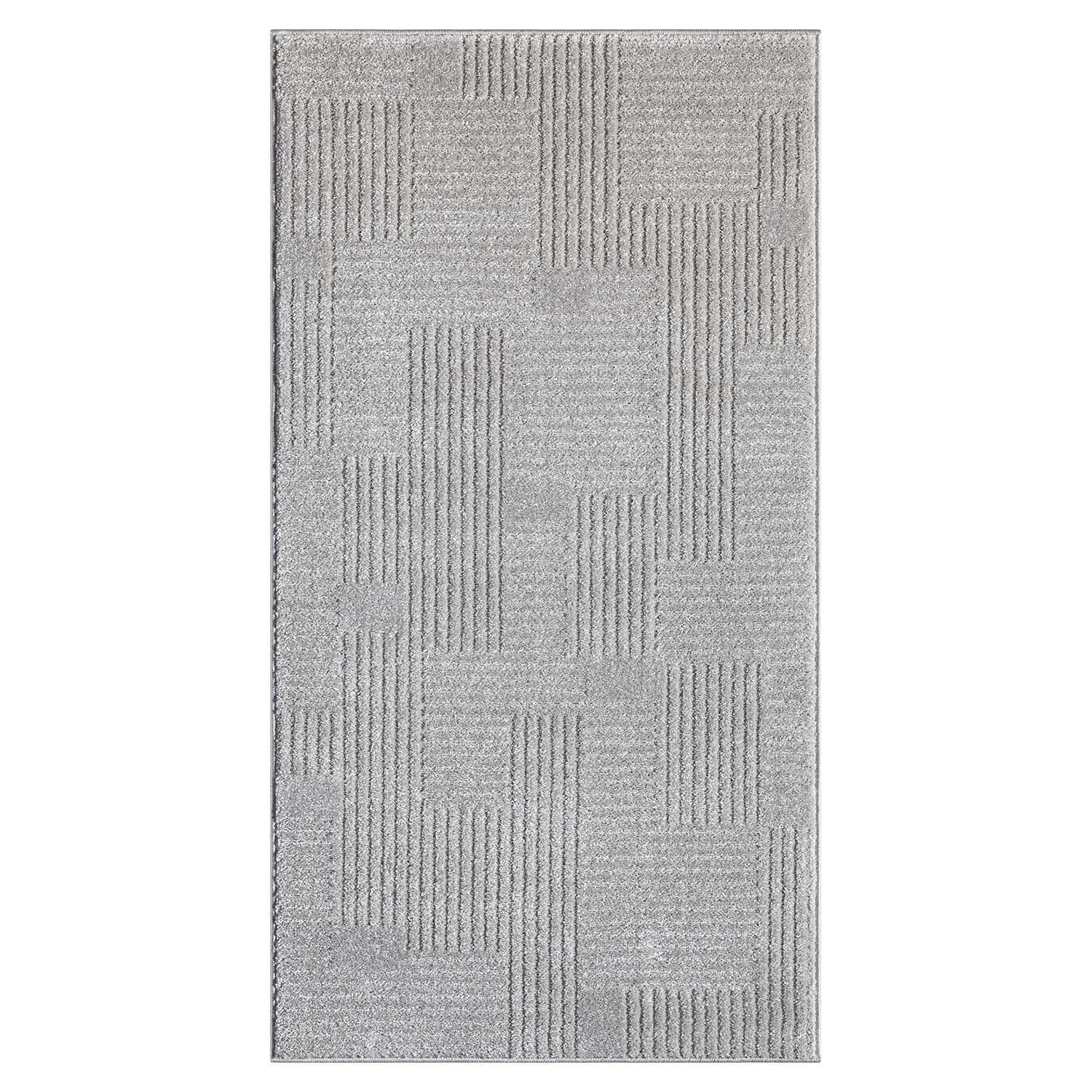 KURZFLOR-TEPPICH Flair 177 Grau 80x150 cm - Grau, Textil (80/150cm) - carpet city