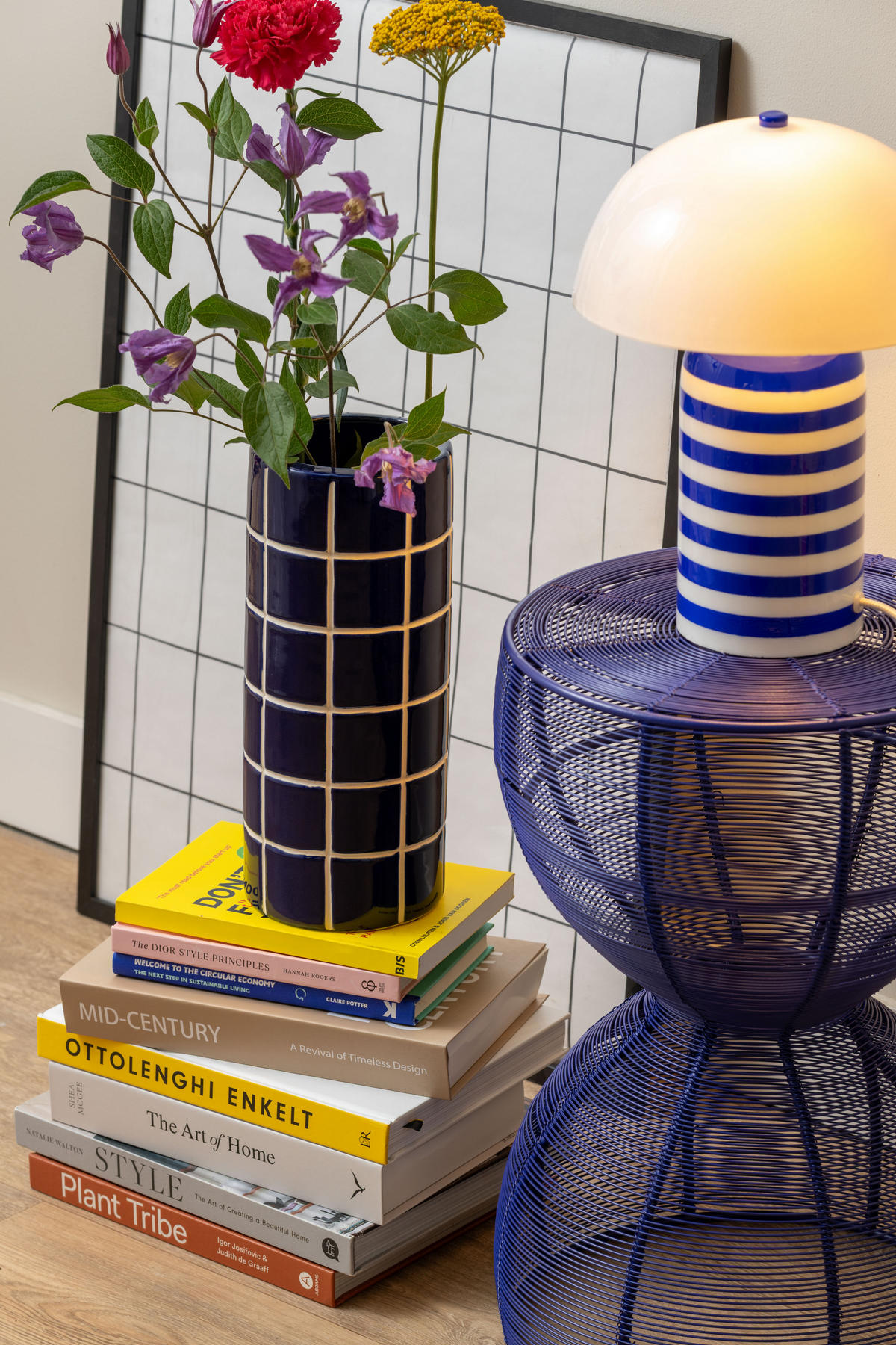 BEISTELLTISCH Cuerda Onda - Blau - 30/30/41 cm - Blau, Metall (30/30/41cm) - Leitmotiv