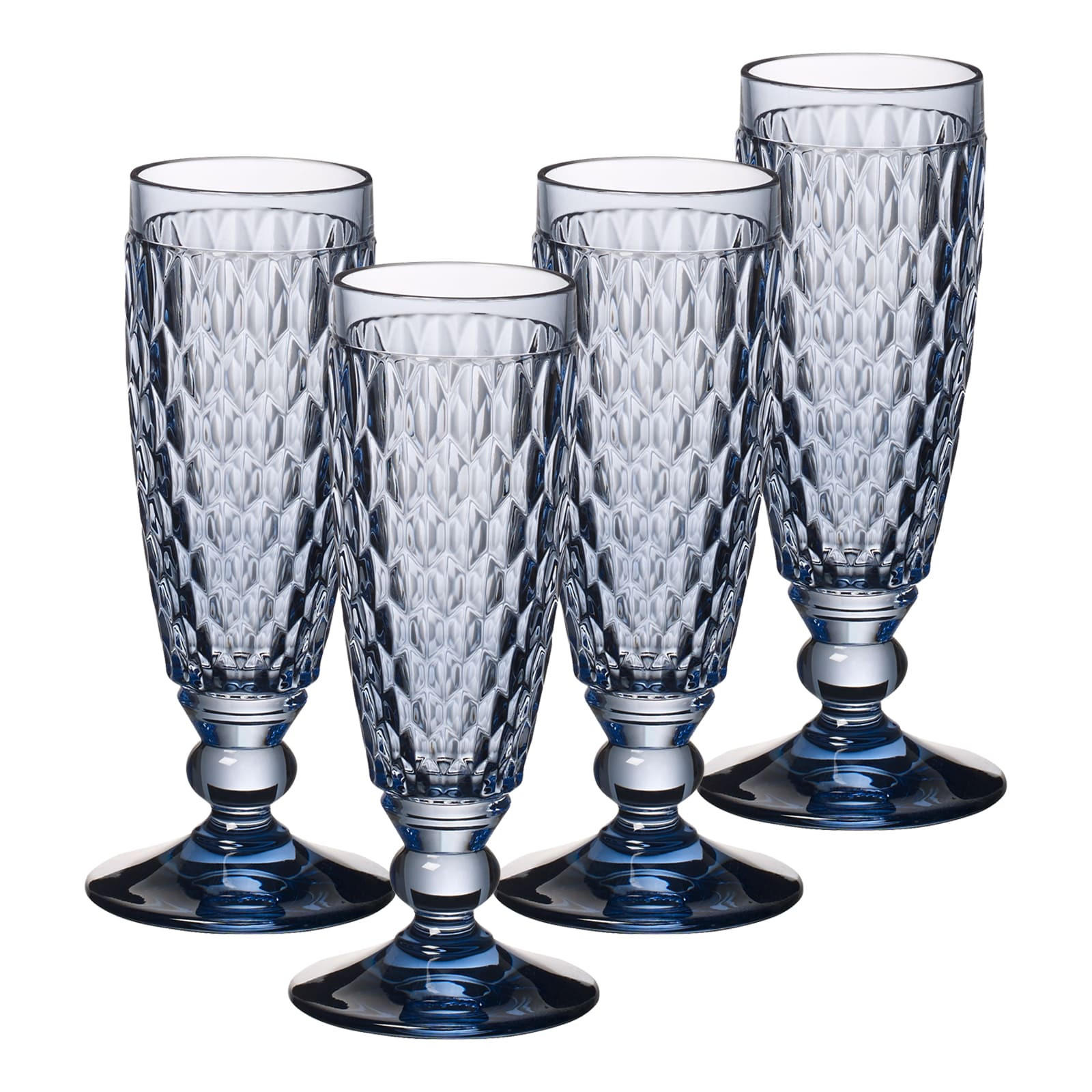 SEKTGLÄSER Boston Coloured Blau 145 ml 4er Set - Blau, Glas (0.145L) - Villeroy & Boch