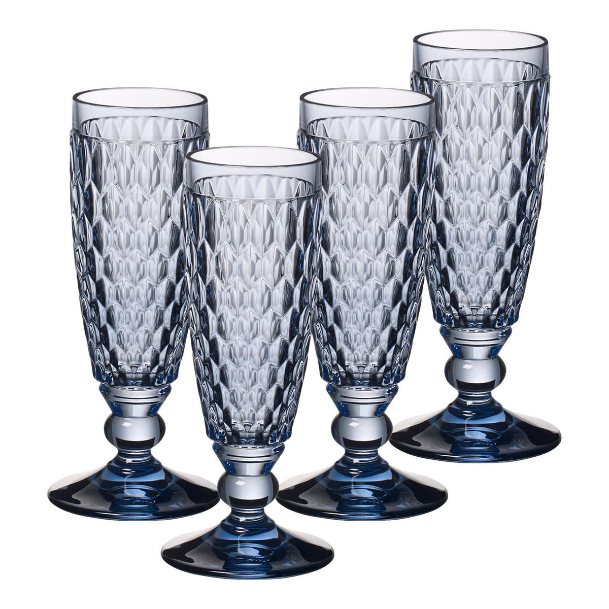SEKTGLÄSER Boston Coloured Blau 145 ml 4er Set - Blau, Glas (0.145L) - Villeroy & Boch