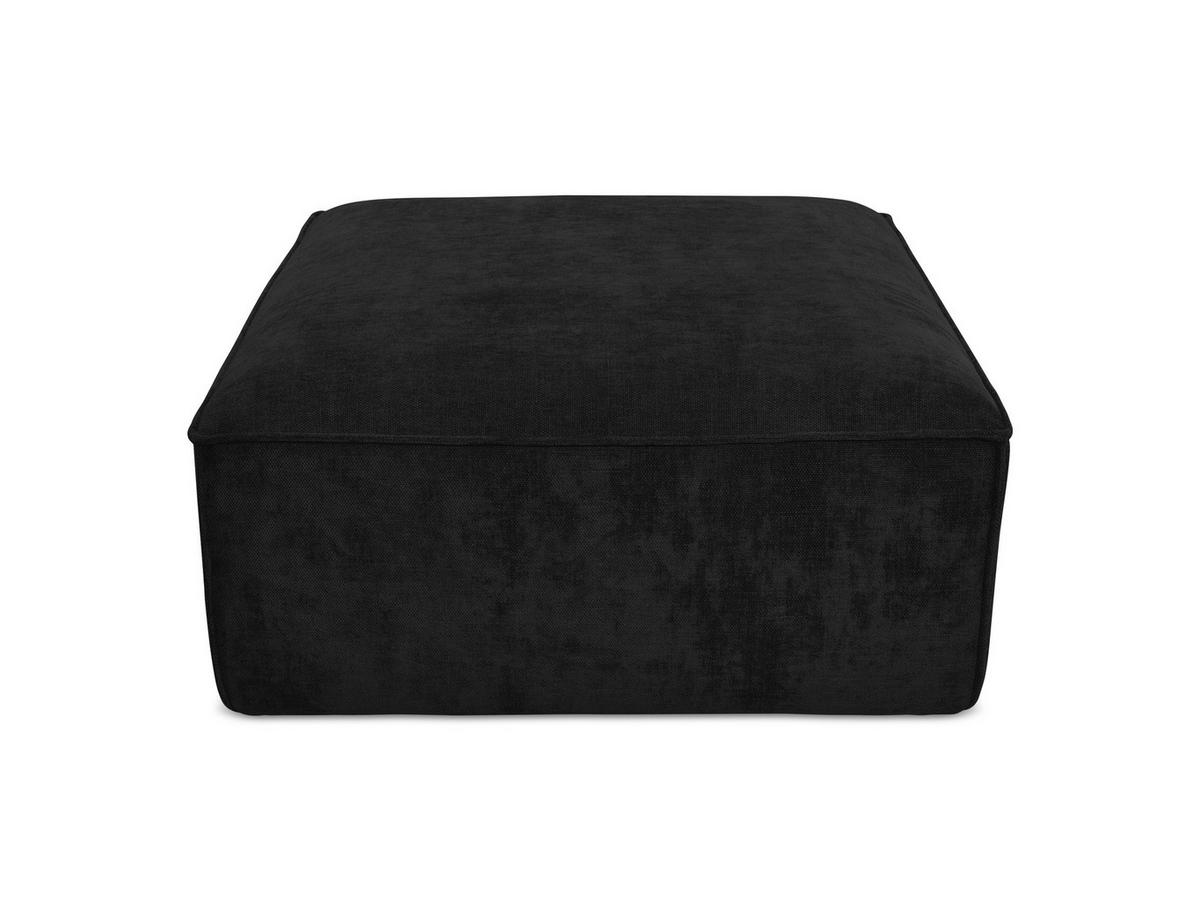 POUF Chenille Stoff Schwarz - Schwarz, Holzwerkstoff/Kunststoff (87/46/87cm) - Makamii