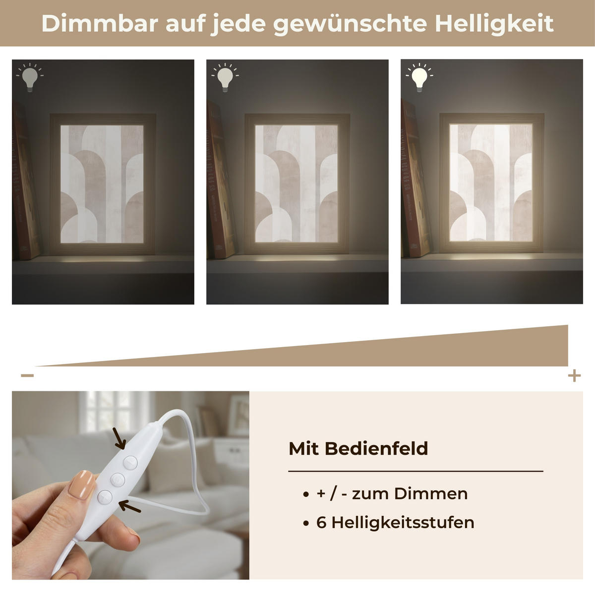 STOLNÍ LAMPA Abstraktní oblouky - Moderní - Béžová 15x20 cm - barva koloniálního buku, kompozitní dřevo (8/15/20cm) - OnlyWow