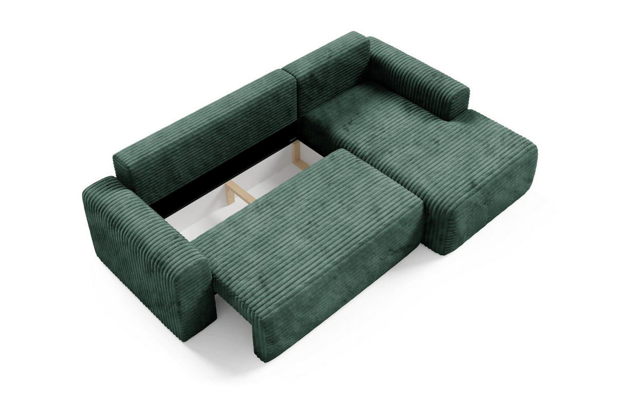 ECKSOFA mit Schlaffunktion Grün - Grün, Textil (268/163cm) - Furnisell