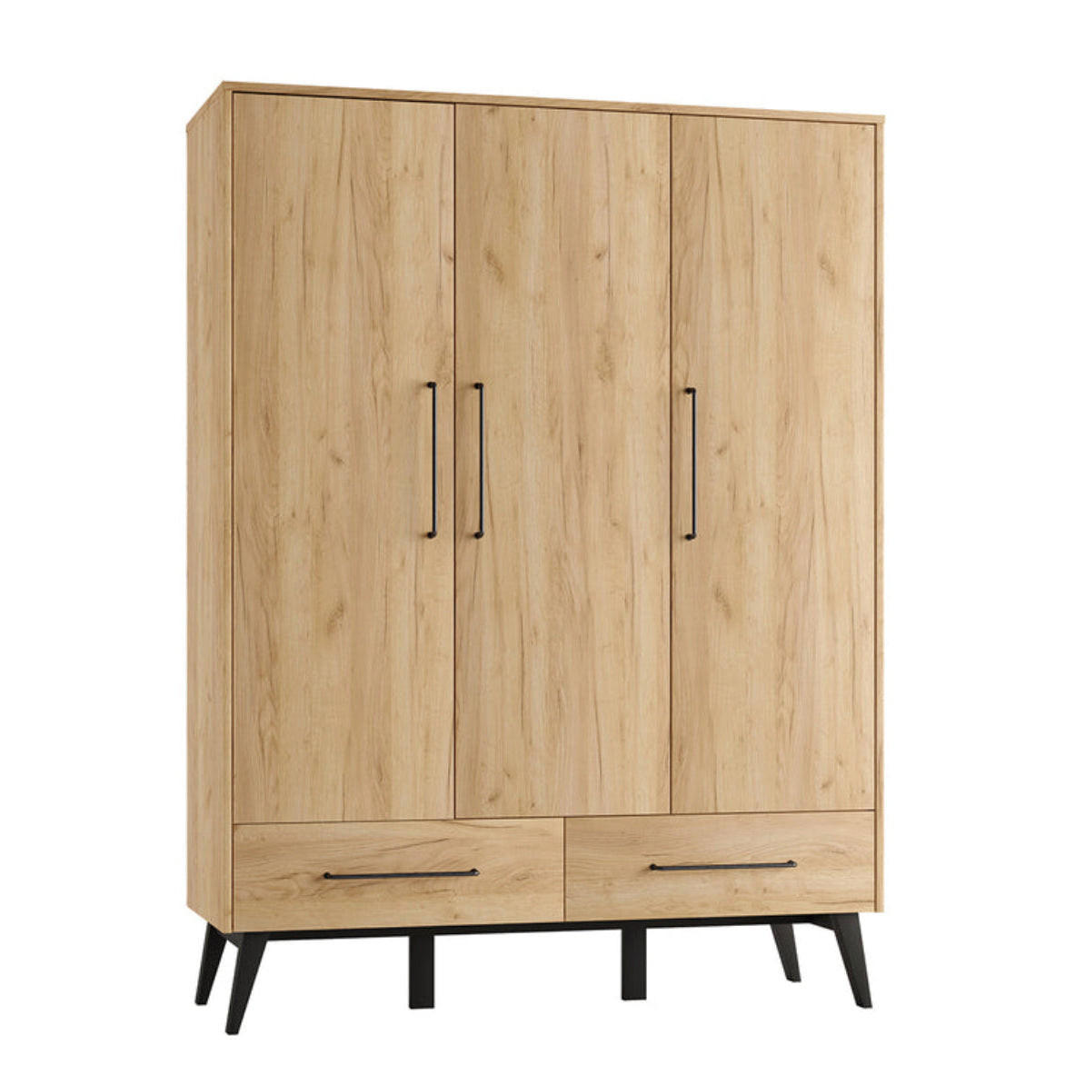 SKRIŇA 3 dvere Retro Drevo - hnedá, kompozitné drevo (148.9/199.6/52.4cm) - Petits-meubles