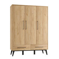 SKRIŇA 3 dvere Retro Drevo - hnedá, kompozitné drevo (148.9/199.6/52.4cm) - Petits-meubles