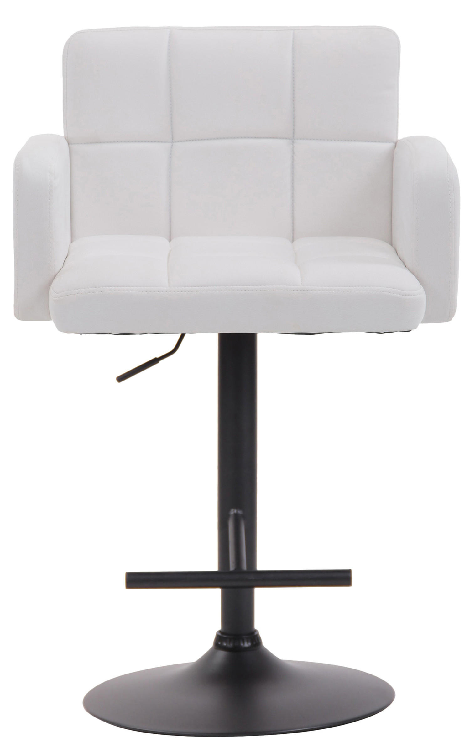 BARHOCKER Lausanne, Gestell schwarz, Kunstleder weiß, - Schwarz/Weiß, Kunststoff/Textil (60/100/56cm) - TPFLiving