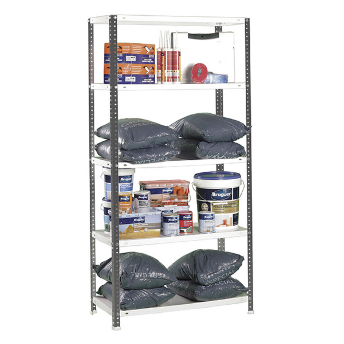 SCHRAUBREGAL PANDA | HxBxT 180x90x50cm | Fachlast 100kg | Anthrazit-Weiß - Anthrazit, Metall (90/180/50cm) - PROREGAL