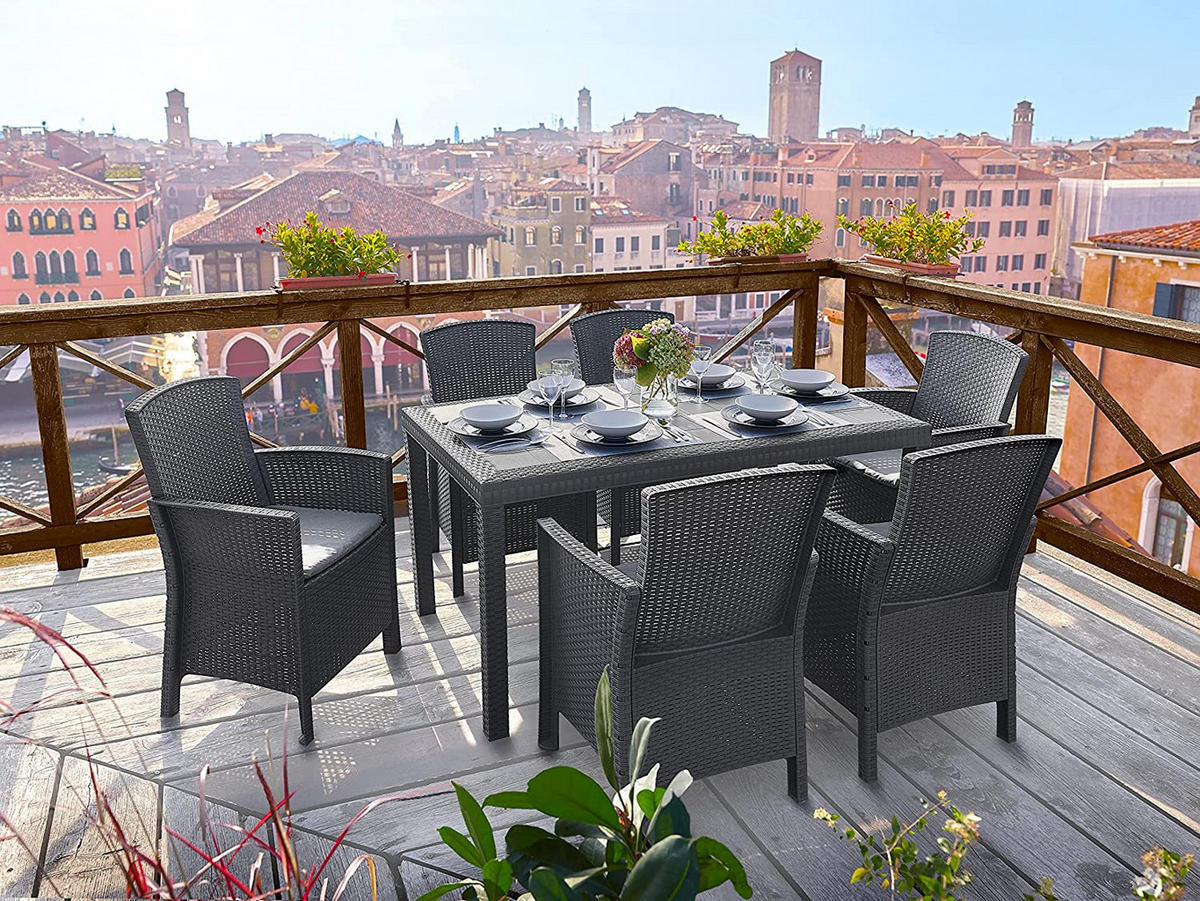 SESSEL Poltrona 2er Set Lido Gastro inkl. Sitzkissen - Schwarz, Textil (47/88/60cm) - BICA