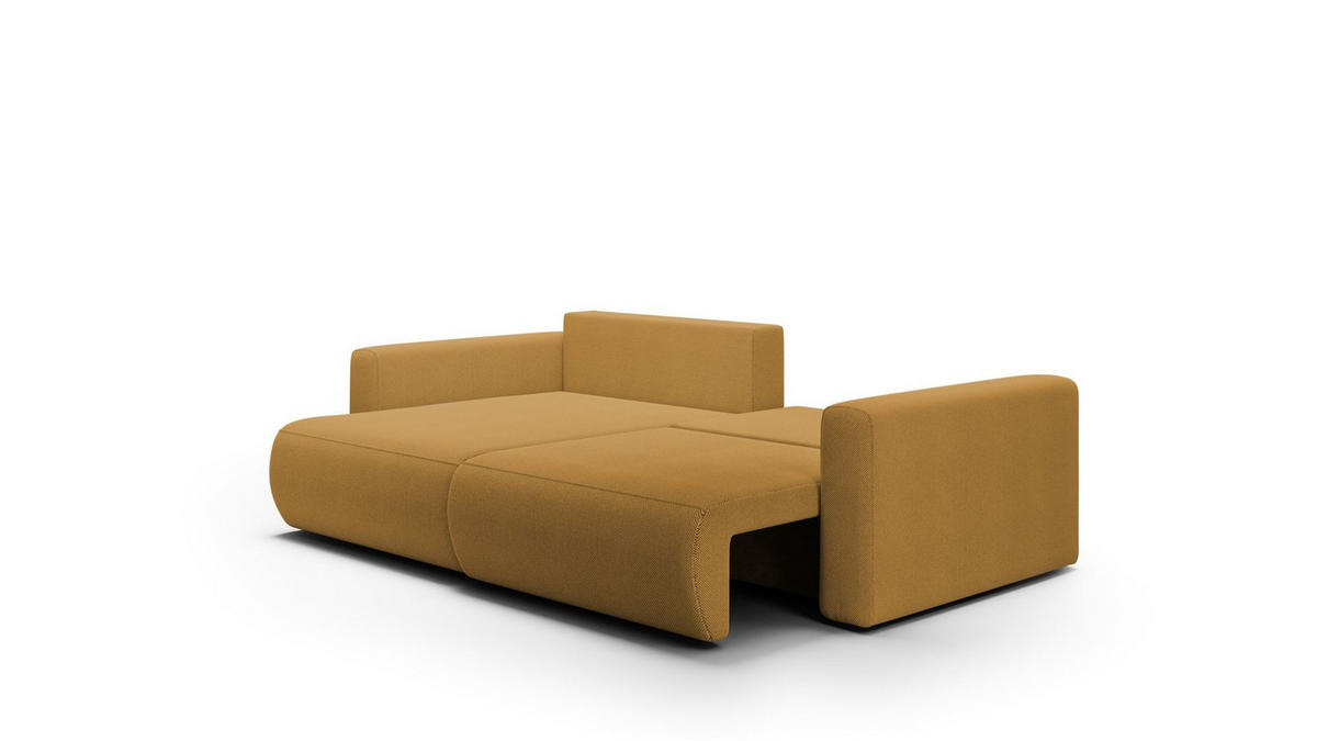 ECKSOFA Chaira Mit Schlaffunktion - Currygelb, Holzwerkstoff/Textil (240/149cm) - Fun Möbel