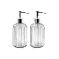 SEIFENSPENDER , 2er-Pack Seifenspenderflaschen mit Pumpe - Transparent, Glas (7.7/19/7.7cm) - BELZ