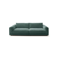 BIG SOFA RAINA Smaragdgrün Cord - Smaragdgrün/Schwarz, Kunststoff/Textil (294/85/150cm) - KAWOLA
