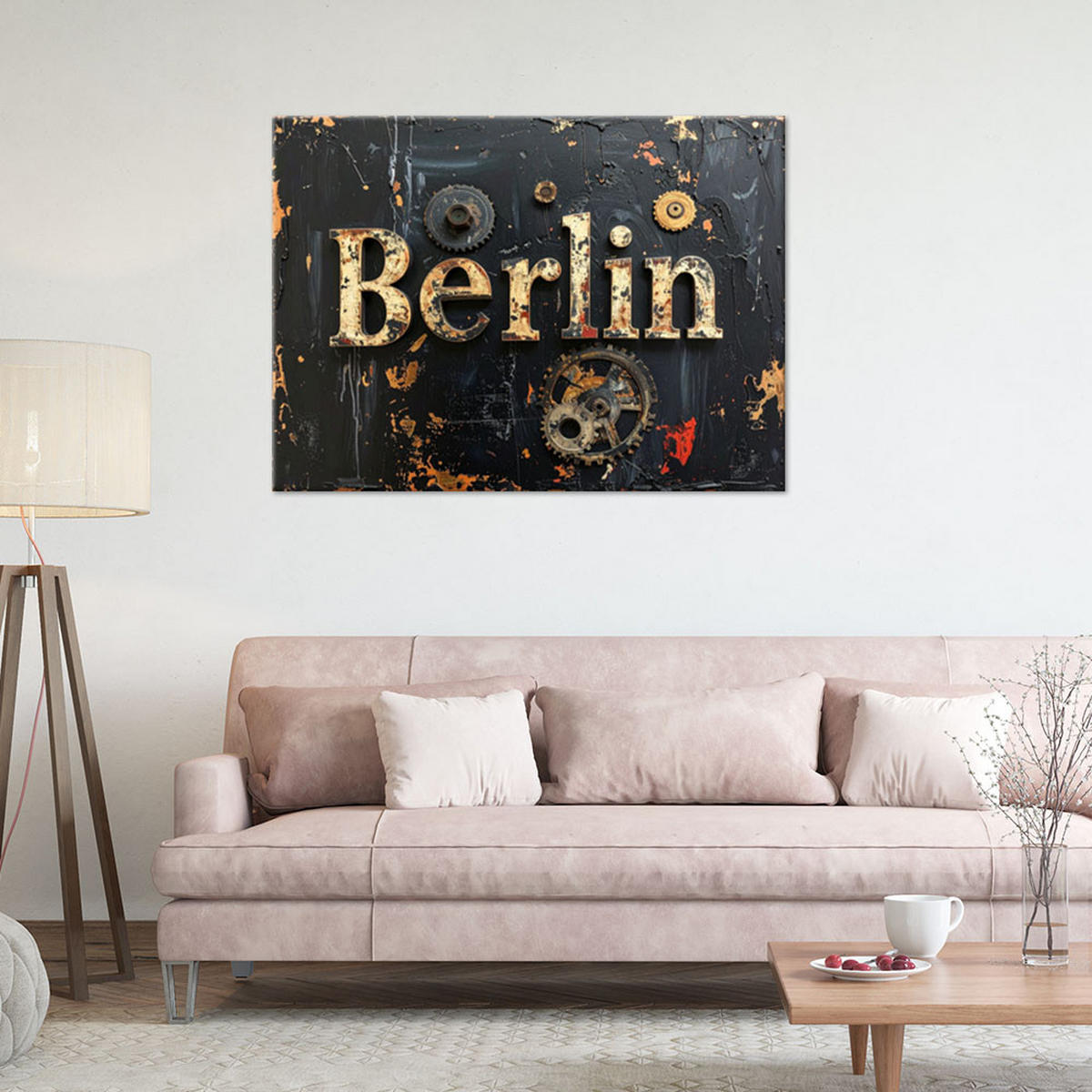 LEINWANDBILD Inschriften und Zitate 90x60cm - Goldfarben, Textil (90/60cm) - Feeby