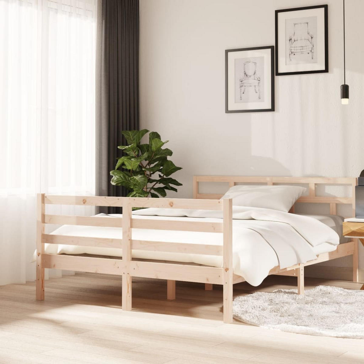 BETT Kent 146/195.5 cm - Braun, Holz (140/190cm) - Nettlife