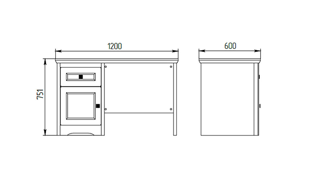 SCHREIBTISCH Tivoli weiß gewischt / Eiche Sterling 120 / 60 / 75cm - Eichefarben/Weiß, Holz/Holzwerkstoff (60/120/75cm) - Feldmann-Wohnen