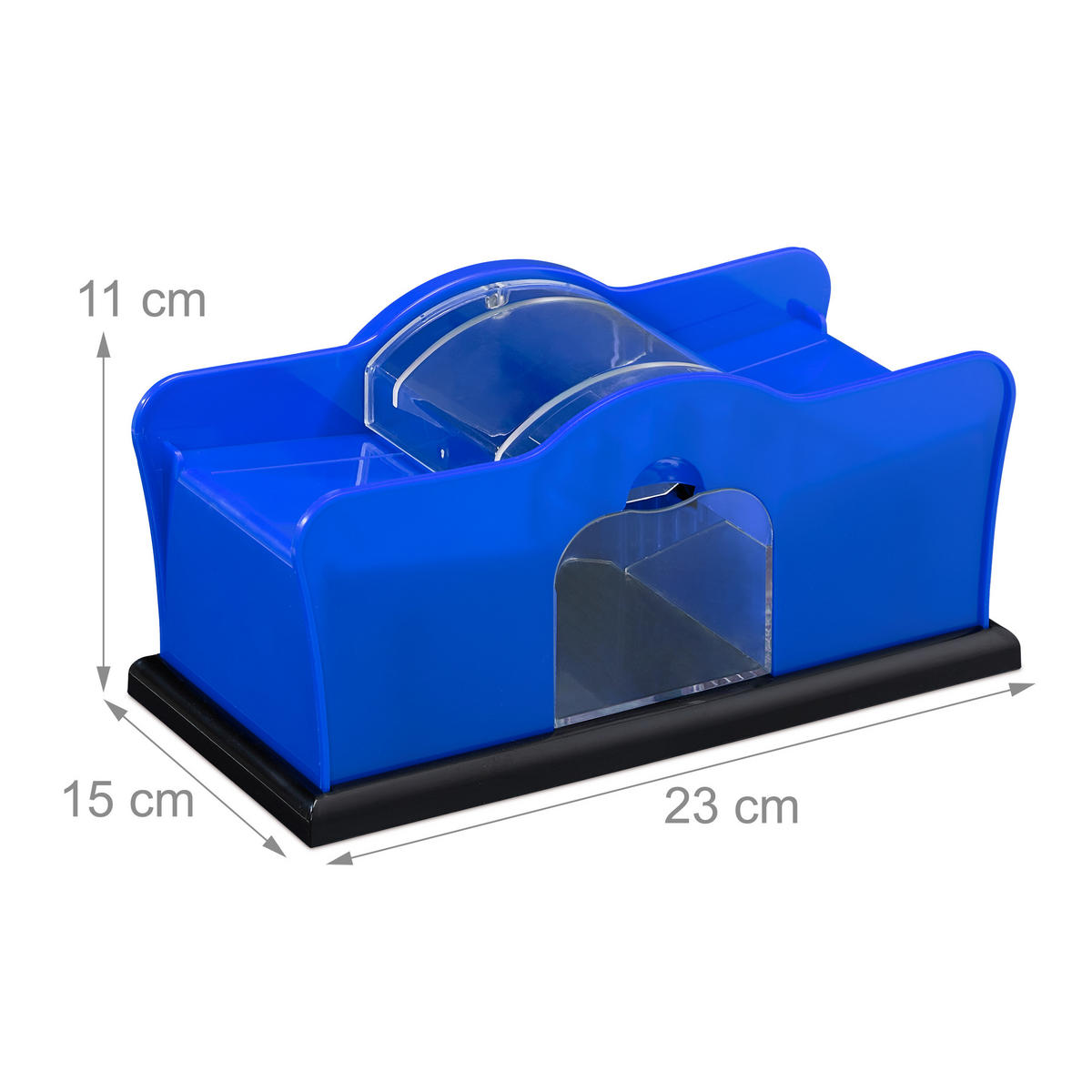 KARTENMISCHMASCHINE manuell - Blau, Kunststoff (23/15cm) - Relaxdays