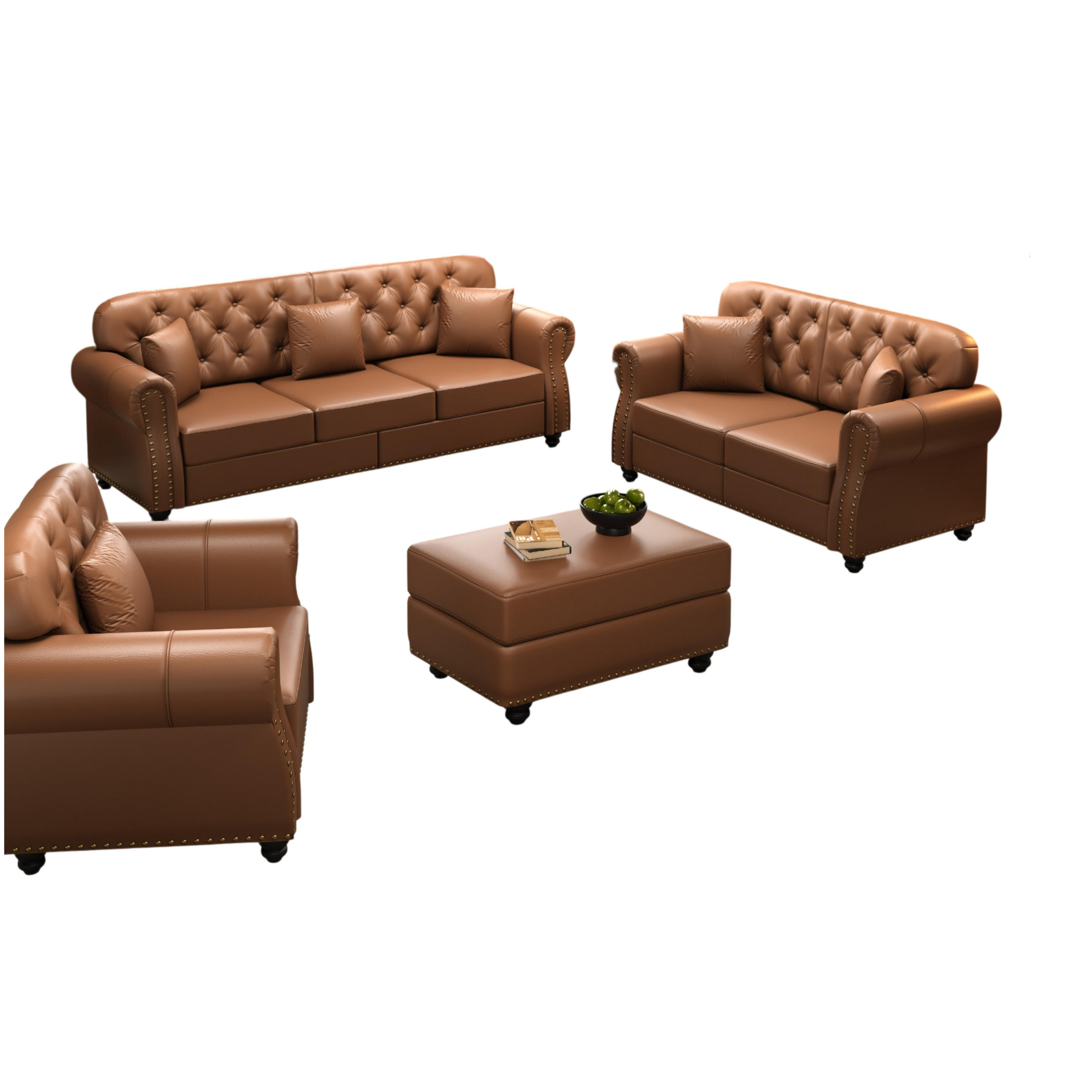 ComfortXL Sitzgarnitur Braun 210x86x76 cm
