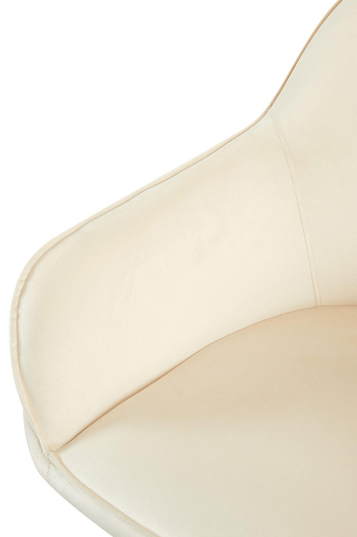 ARMLEHNENSTUHL Samt creme - Creme/Schwarz, Textil/Metall (60/84/60cm) - CLP
