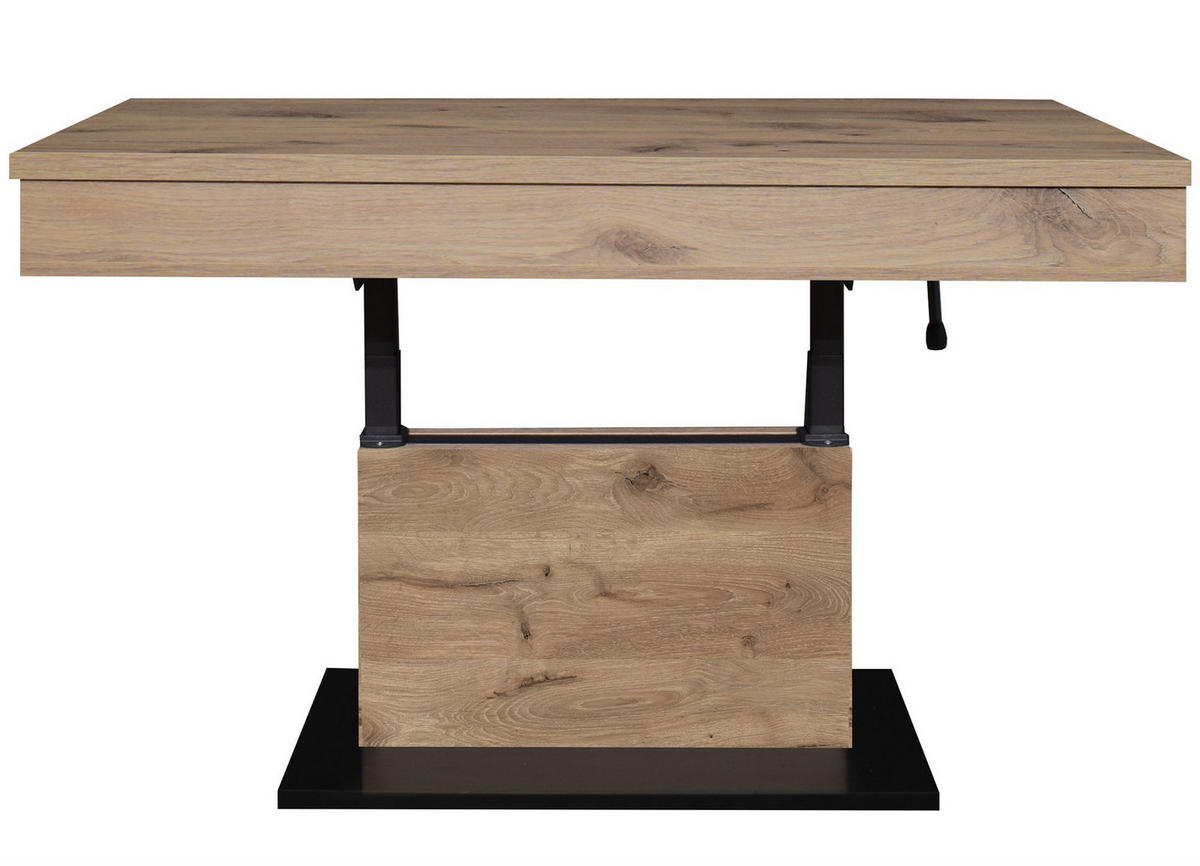 COUCHTISCH Höhenverstellbar Else 1 110x59x60 Holzwerkstoff Viking Oak - Eichefarben/Schwarz, Holzwerkstoff (110/60/59cm) - 58aufmkessel