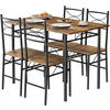 TISCHGRUPPE Esstisch mit 4 Stühlen, MDF, Vintagebraun - Dunkelbraun/Schwarz, Holzwerkstoff/Metall (110/76/70cm) - Woltu