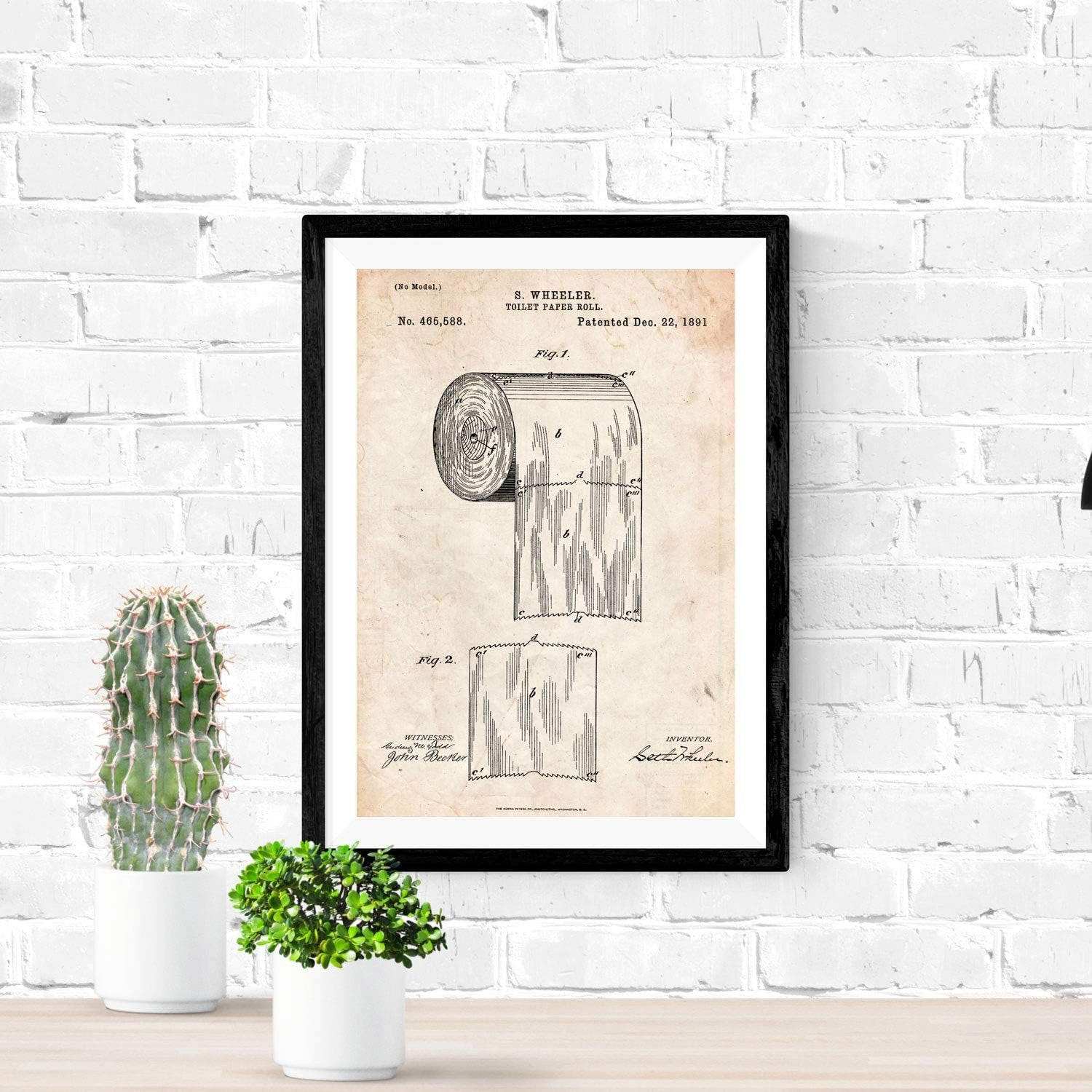 POSTER Vintage Toilettenpapier Patent Vintage Größe A3 Rahmenlos - Klar, Papier (29.7/1cm) - Nacnic